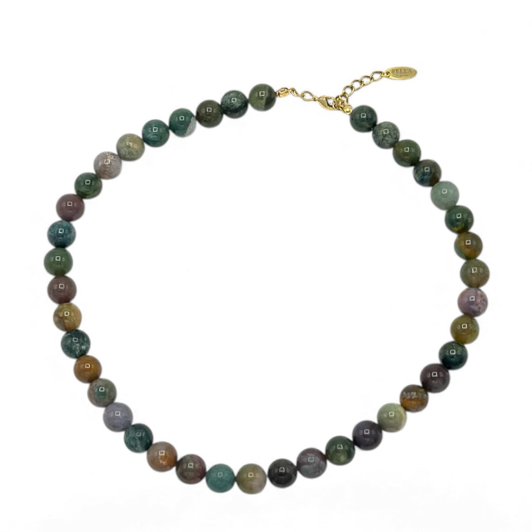 Moss Agate Necklace - 10mm