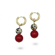 Load image into Gallery viewer, Coral &amp; Dalmatian Dangles
