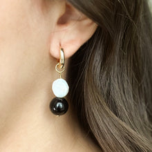 Load image into Gallery viewer, Onyx &amp; Pearl Dangles
